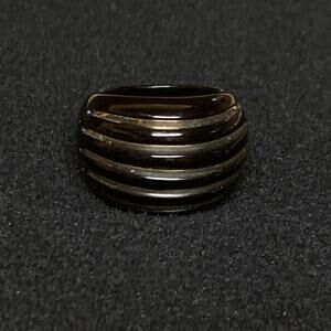 Milor 14K Yellow Gold and Black Onyx Ring Size 11 Statement 1980's